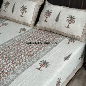 Venta al por mayor Handloom colchas de algodón bloque de mano impreso colchas de lino de algodón - Product Image 4