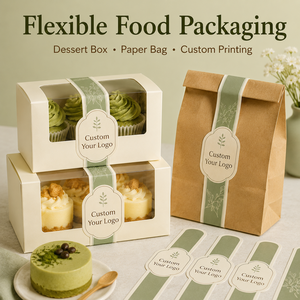 Etiquetas Adhesivas Personalizadas con Logotipo para Cajas de Galletas, con Diseño Botánico en Tonos Neutros - Product Image 2