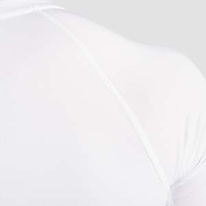 Shorts de compression GA à manches courtes en tissu tricoté 100% polyester, couleur blanche - Product Image 6