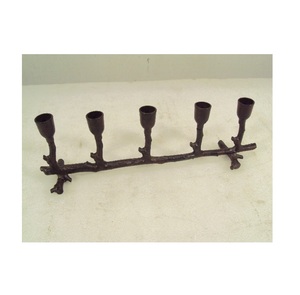 Fabricant Taille Personnalisée Aluminium Noir Menorah Strong Bougeoir Pour La Maison Hôtel Restaurant Article Décoratif - Product Image 1