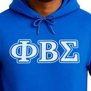 Phi Beta Sigma เสื้อฮู้ดพิมพ์ลายพระราชสีฟ้า, ผ้าฝ้ายคอตตอนฟลีซแบบสวมหัวเสื้อสวมหัวลายพี่น้องกรีกมีตัวอักษรกระดระบความร้อน - Product Image 4