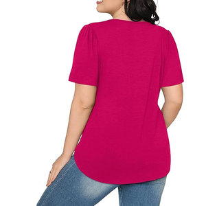 Nouvelle mode T-shirts pour femmes de qualité les plus populaires T-shirts pour femmes de couleur unie à manches courtes - Product Image 5