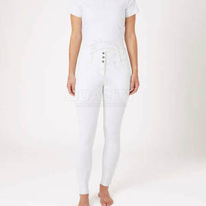 Jodhpurs de cintura alta, pantalones ecuestres cómodos con Panel de rodilla de agarre, Material transpirable para Kits y accesorios de equitación - Product Image 3