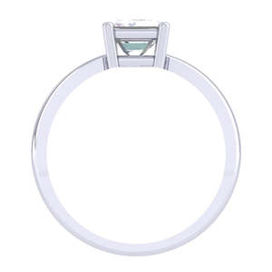 Anillo Solitario Clara de Plata de Ley 92.5 con Baño de Oro Blanco y Circonita Cúbica con Corte Esmeralda para Mujeres y Niñas, Anillos de Cristal - Product Image 5
