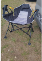 Hamac de camping pliable pour extérieur, jardin et patio, avec dossier réglable, appui-tête, fonction balancelle, porte-gobelet et siège rembourré