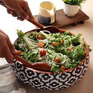 ชามสลัดไม้มะม่วงแบบพรีเมี่ยมชุด2ช้อนห้องครัวธรรมชาติเพื่อความบันเทิงเซิร์ฟเวอร์ไม้ผลิตภัณฑ์ตกแต่งบ้านพิมพ์เคลือบ - Product Image 2