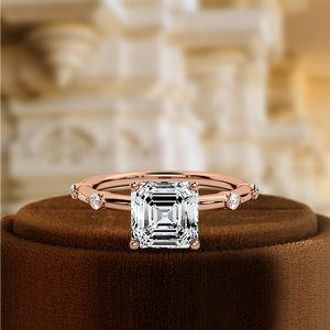 Anillo de Compromiso con Diamante Cultivado en Laboratorio de Corte Asscher de 1 Quilate, Anillo de Diamante Nupcial con Certificado IGI, Oro Blanco de 14k, el Mejor Anillo de Compromiso para Regalo - Product Image 4