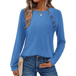 Collection été, t-shirt femme taille adulte, couleur unie, vente en gros, coton doux, coupe classique, t-shirts femme, service OEM, personnalisé - Product Image 1