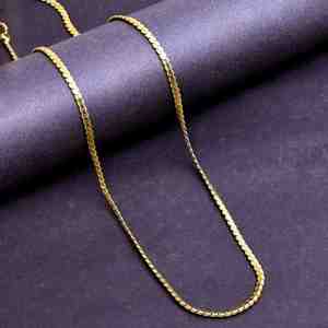 Collar de Cadena de Serpiente Plana de Oro Micro de 14K, 18K y 24K al por Mayor, Cadena de Oro de Moda, Diseño de Cadena Moderno, Estilo de Eslabones de Serpiente Planos - Product Image 2
