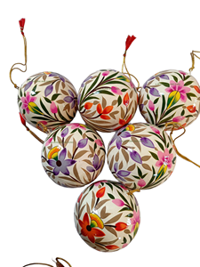 Kashmir Handmade Christmas <b>Tree</b> <b>Stand</b> Accessories Paper Mache Baubles and Ornaments Elegant Christmas Ball Decorations - Product Image 6