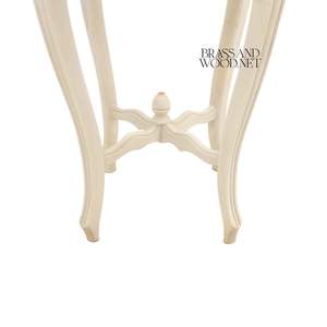Mesa Auxiliar Redonda de Lujo con Cubierta de Mármol Premium y Patas Cabriole Elegantes para Decoración Clásica de Sala de Estar - Product Image 2