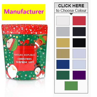 Sac en plastique refermable avec logo personnalisé Joyeux Noël, sac en plastique Mylar pour bonbons et biscuits