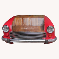 Sofá de medio coche de hierro y madera, Industrial, Vintage, restaurado de coche indio antiguo, venta al por mayor, fabricante de muebles de Hotel