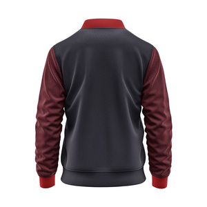 Lettre brodée personnalisée avec logo patchwork sur le devant, bombardier universitaire en satin de baseball, veste universitaire à fermeture éclair et col rond - Product Image 2