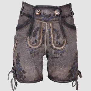 Pantalones Cortos Transpirables de Estilo Único, Lederhosen Bávaros, Pantalones Cortos de Cuero Hechos a Medida, Lederhosen Bávaros para Adultos, Color Sólido - Product Image 1