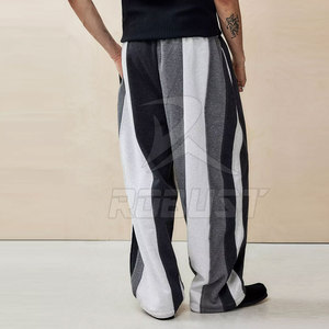 Men's High Casual Mid Waist Plain Dyed Waterproof Breathable Eco-Friendly Loose Fit Drawstring Straight Jogger Pants Street - Product Image 6