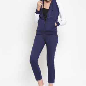 Vêtements de jogging à motif solide léger de qualité supérieure pour femmes ensembles de haut de transpiration d'hiver-Vêtements en gros - Product Image 5