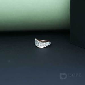 แหวนประดับเพชรสเตอร์ลิงเงินผู้หญิง925ดีไซน์หนาสำหรับใส่ในชีวิตประจำวัน - Product Image 2