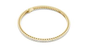 Bracelet en or rose 14 carats avec diamant de laboratoire taille princesse pour femme, cadeau de mariage ou d'anniversaire de luxe certifié, bijoux raffinés et élégants - Product Image 6