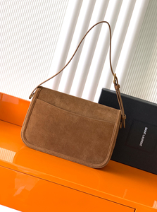 2025 New Arrival: Suede Camel-Colored Fashion Handbag for <b>Women</b>, Classic Retro Style, <b>Gold</b>-Plated Buckle Shoulder <b>Bag</b> - Product Image 2