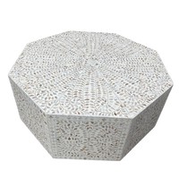 Table basse hexagonale en nacre, best-seller, écologique, durable, artisanale, meuble d'appoint pour la distribution en gros