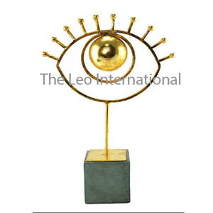 Aluminium Métal Base Marbre Forme Unique Sculpture Plaqué Or Style Fantaisie Luxe Accent Maison Sculpture Décorative - Product Image 3