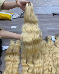 Vente en gros d'extensions de cheveux humains vietnamiens à double tirage, faisceaux de tissage naturel, meilleure vente de tissage de cheveux humains de couleur blonde - Product Image 5