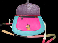 Tas tangan kulit India gaya Bohemian buatan tangan dompet selempang geometris antik untuk anak perempuan/wanita dompet remaja etnis ukuran sedang