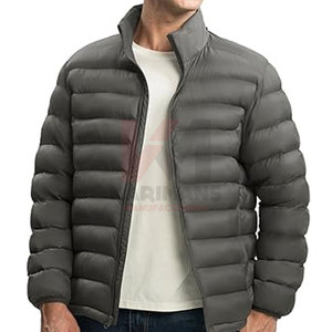OEM Mens Water-Resistant Hooded Puffer Jacket Warm Lightweight Quilted Winter <b>Coat</b> with 4-Pocket Design Bulk Supplier - Product Image 5