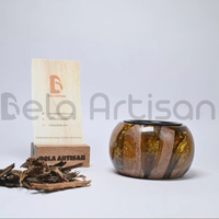 Mini brûleur d'encens Oud doré en bois et résine, Mubkhar, encens aromatique fait main, écologique, encens indien, cadeau d'été pour le Ramadan, faible MOQ, Bela