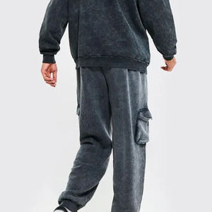 Joggers de algodón con lavado ácido para hombre, novedad, ligeros, diseño de logotipo personalizado, bolsillos de carga, fabricante de fábrica, precios al por mayor - Product Image 3