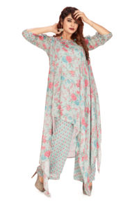 Fournisseur en gros de vêtements indiens de la meilleure qualité ensemble Kurta pour femmes ensemble Kurta à imprimé floral élégant à vendre - Product Image 2