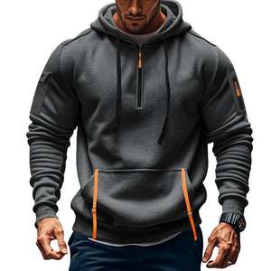 Sweat à capuche surdimensionné pour homme en coton 100% de qualité supérieure Logo personnalisé Multi-poches Couleur unie Écologique Sports S-5XL - Product Image 5
