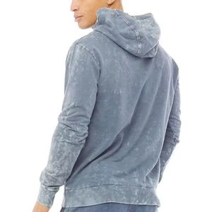เสื้อฮู้ดแบบสวม Unisex ล้างสีแบบ Acid Wash ผ้าเรียบ ระบายอากาศ แห้งเร็ว ผ้าฟลีซหนานุ่ม 100% ผ้าฝ้าย เสื้อกันหนาวลายเรียบ - Product Image 2