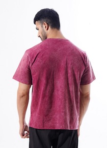 T-shirt lavable à l'acide personnalisable Mroon haute qualité 100% coton T-shirt à manches courtes à col ras du cou pour hommes - Product Image 4