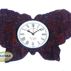 Reloj de pared de madera hecho a mano, de estilo antiguo, decorativo y de diseño - Product Image 1