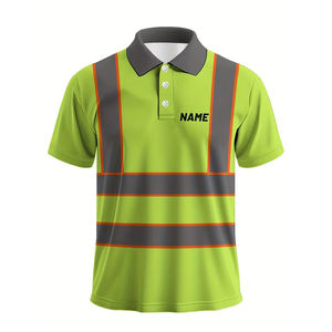 Camisetas Polo de Seguridad Reflectantes de Alta Visibilidad al por Mayor para Hombre, Logotipo Personalizado, Manga Corta, Camisetas Polo de Alta Visibilidad Personalizadas - Product Image 1