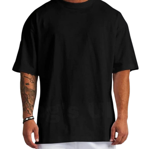 T-shirt surdimensionné en molleton français 240 GSM, bord brut, pour homme, coupe streetwear premium, tee-shirt vierge personnalisé, tee-shirt vierge surdimensionné pour homme, coupe urbaine, OEM - Product Image 3