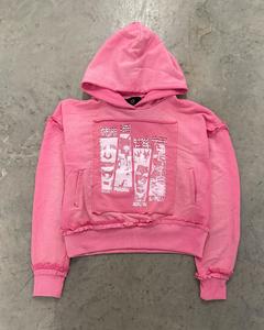 Sweat à capuche vintage personnalisé de qualité supérieure, style streetwear hip-hop, délavé à l'acide, sans cordon, pour hommes, motif araignée - Product Image 6