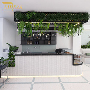 Fabbrica diretta Bar bancone vetrina servizio Design bianco Bar Bar bancone spazioso per interni caffetteria - Product Image 1