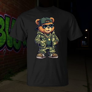 เสื้อยืดโปรโมชั่นลายหมีฮิปฮอปสุดเท่สไตล์แคมูโฟร์ด - Product Image 2