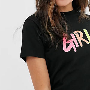 Top corto para mujer, camisas de gran tamaño para mujer, ropa de calle para mujer, Top corto de manga larga, camisetas personalizadas 100% algodón, camiseta para mujer - Product Image 5