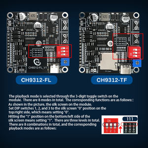 CH9312 하이 레버 트리거 사운드 모듈 음성 재생 모듈 보드 TF 카드가있는 Type-C USB 10 IO 포트 컨트롤 20W - Product Image 4