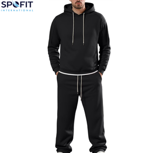 Nouvel ensemble de survêtement pour homme en molleton de coton respirant et léger avec logo personnalisé imprimé, style streetwear, pour la saison hivernale - Product Image 1