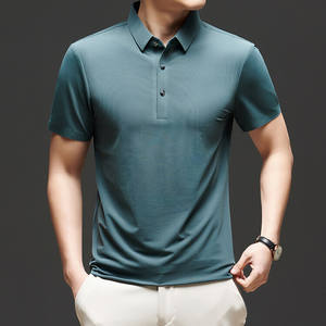 Chemise décontractée pour homme en coton 100% sans couture, effet soie glacée, poche, anti-froissement, col à revers, avec logo personnalisé brodé ou imprimé, pour l'été - Product Image 5