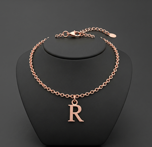 Pulsera de cadena de eslabones de plata esterlina 925 de lujo, colgante con abalorio de letras, chapado en oro rosa, regalo minimalista para uso diario para mujer - Product Image 3