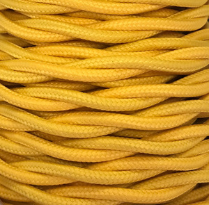 Striscia di 5 metri. Cavo decorativo in tessuto intrecciato giallo opaco (CABEXT2P12) - Product Image 1
