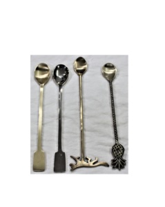 Ensemble de couverts en métal fabriqués à la main de conception simple avec couverts et vaisselle plaqués or - Product Image 6