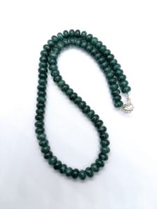 Collier de perles rondes lisses en émeraude zambienne naturelle, 6 mm, collier ras du cou en pierre d'émeraude, collier réglable pour homme et femme - Product Image 3