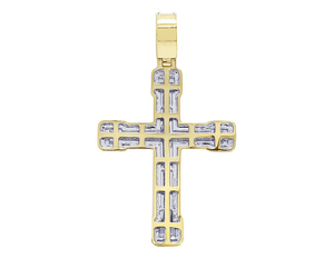 Hip Hop S925 plata esterlina Moissanite Iced Out Diamond Cross colgante para cada uso - Product Image 3